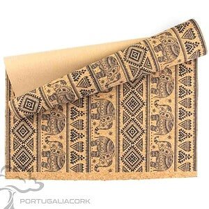 Cork leather printing Elephants
