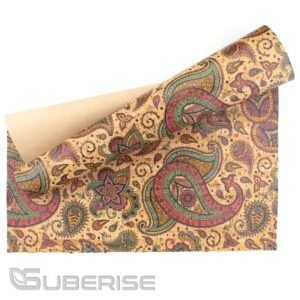 Cork leather printing Indian Paisley