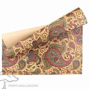 Stampa in pelle di sughero Paisley indiano