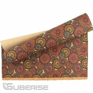 Cork leather printing Folk flowers
