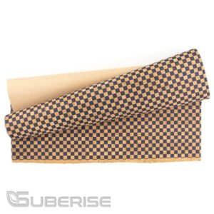 Cork leather printing Checkers blue