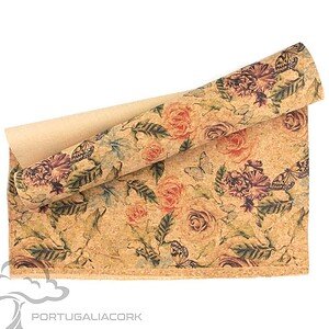 Cork leather printing Roses garden