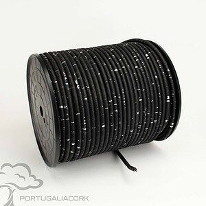 Cork cord 5,5 mm black w/ silver
