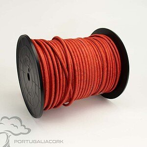 Cork cord 4 mm red