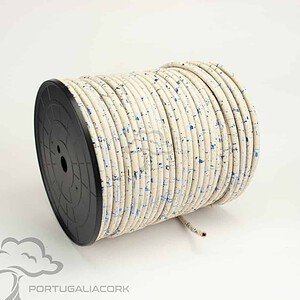 Cork cord 5,5 mm white w/ blue
