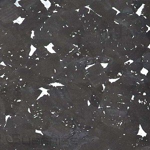 Cork leather Glossy Marble Charcoal grey w/ silver