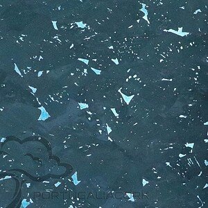 Cork leather Glossy Marble Teal w/ silver