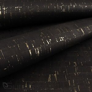 Cork leather Natural Black with gold