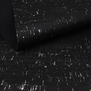 Cork leather Natural Black with silver