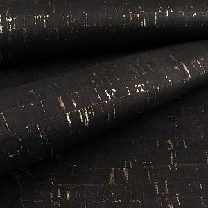 Pelle di sughero Naturale Nero con oro
