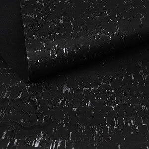 Cork leather Natural Black with silver
