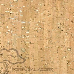Cork leather Natural with gold