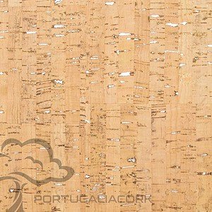 Cork leather Natural with silver
