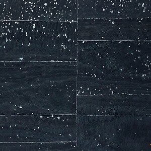 Cork leather Navy blue with silver