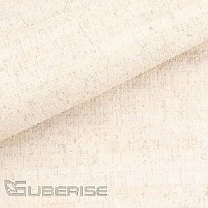 Cork leather woven emboss white