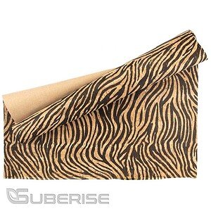 Cork leather printing Zebra with gold