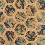 Cork fabric printing Marble hexagons