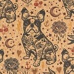 Cork fabric printing Bulldogs