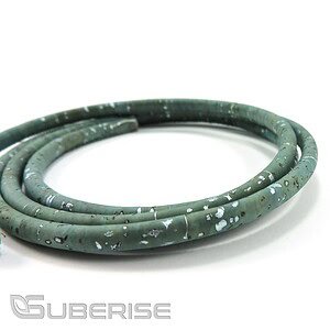 Cork cord 5 mm blue silver